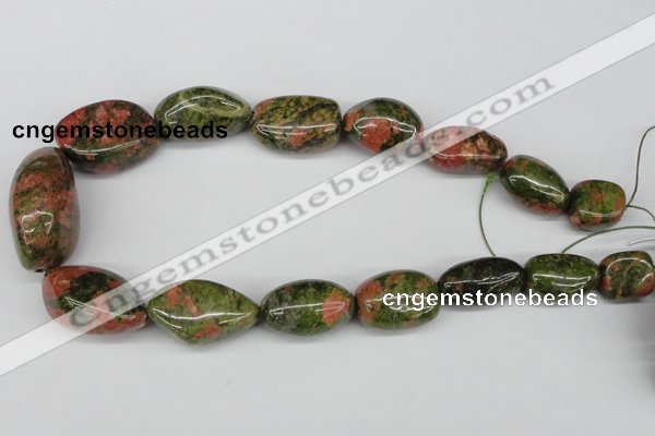 CNG67 15.5 inches 10*16mm - 25*35mm nuggets unakite gemstone beads