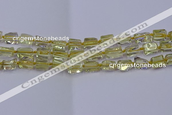 CNG6806 15.5 inches 5*8mm - 8*12mm nuggets lemon quartz beads