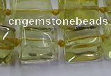 CNG6807 15.5 inches 8*12mm - 10*16mm nuggets lemon quartz beads