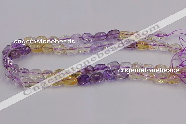 CNG6859 15.5 inches 8*12mm - 10*14mm nuggets amethyst & citrine beads