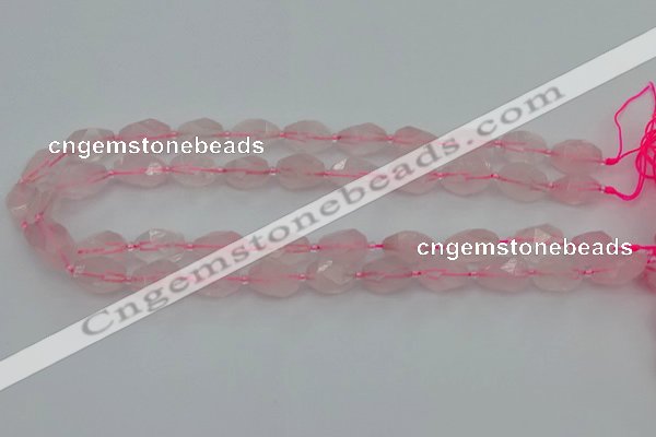 CNG6915 15.5 inches 8*12mm - 12*16mm faceted nuggets rose quartz beads