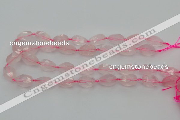 CNG6916 15.5 inches 12*16mm - 13*18mm faceted nuggets rose quartz beads