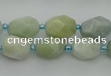 CNG6918 15.5 inches 8*12mm - 12*16mm faceted nuggets aquamarine beads