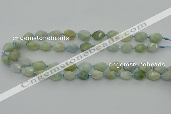 CNG6918 15.5 inches 8*12mm - 12*16mm faceted nuggets aquamarine beads