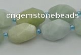 CNG6919 15.5 inches 12*16mm - 13*18mm faceted nuggets aquamarine beads