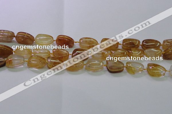 CNG692 15.5 inches 13*18mm - 15*16mm freeform yellow quartz beads