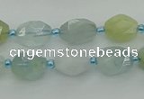 CNG6920 15.5 inches 8*12mm - 12*16mm faceted nuggets aquamarine beads