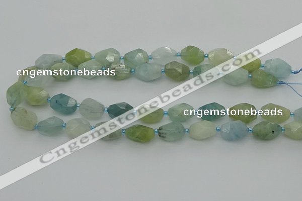 CNG6921 15.5 inches 12*16mm - 13*18mm faceted nuggets aquamarine beads