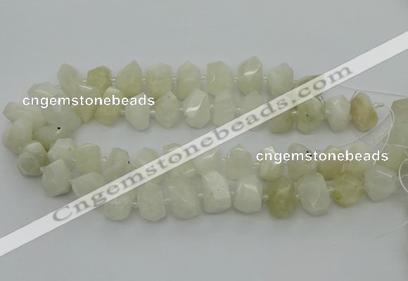 CNG6925 12*16mm - 15*20mm faceted nuggets white moonstone beads