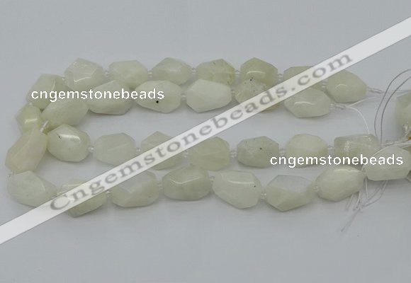 CNG6926 12*16mm - 15*25mm faceted nuggets white moonstone beads
