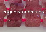 CNG6930 15.5 inches 5*8mm - 8*12mm nuggets strawberry quartz beads