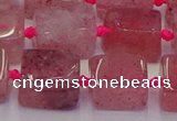 CNG6931 15.5 inches 8*12mm - 10*16mm nuggets strawberry quartz beads