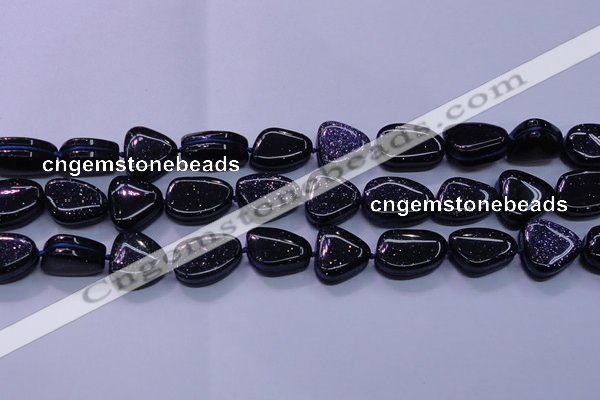 CNG694 15.5 inches 13*18mm - 15*16mm freeform blue goldstone beads