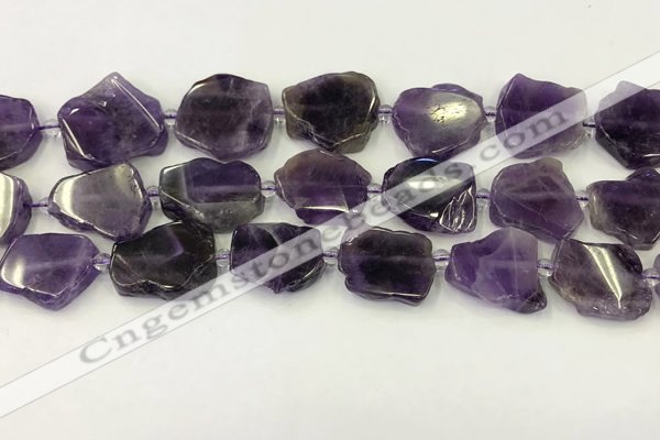 CNG6945 15.5 inches 20*20mm - 25*25mm freeform amethyst beads