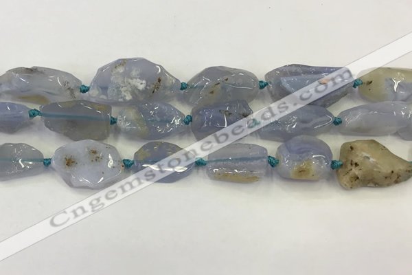 CNG6950 15.5 inches 18*20mm - 22*30mm freeform blue chalcedony beads