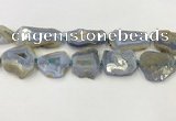 CNG6951 15.5 inches 22*30mm - 30*40mm freeform blue chalcedony beads