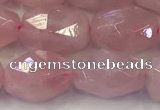 CNG6952 10*12mm - 10*14mm faceted nuggets rose quartz beads