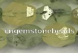 CNG6956 10*14mm - 12*16mm faceted nuggets green rutilated quartz beads