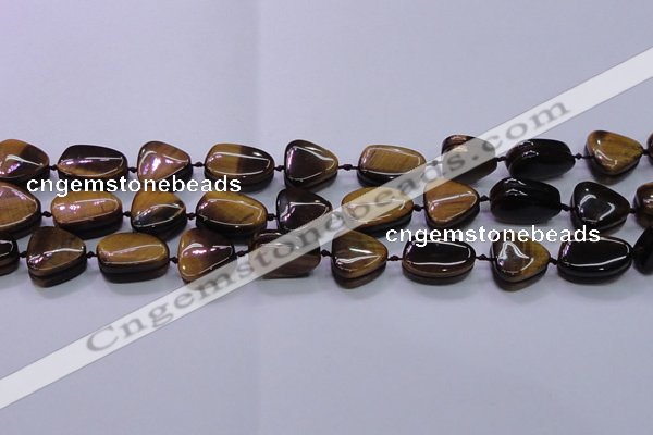 CNG696 15.5 inches 13*18mm - 15*16mm freeform yellow tiger eye beads