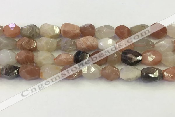 CNG6966 10*12mm - 11*16mm faceted nuggets mixed moonstone beads