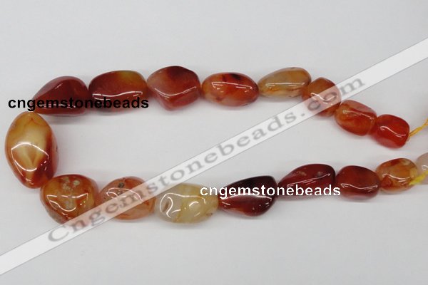 CNG70 15.5 inches 13*18mm - 25*35mm nuggets red agate gemstone beads