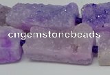 CNG7013 15.5 inches 10*28mm - 12*30mm freeform druzy agate beads