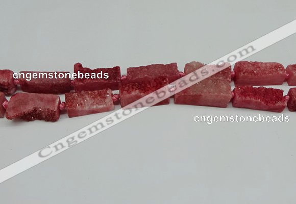 CNG7015 15.5 inches 10*28mm - 12*30mm freeform druzy agate beads