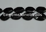 CNG7085 15.5 inches 25*35mm - 35*45mm faceted freeform black agate beads