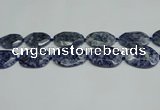 CNG7094 25*35mm - 35*45mm faceted freeform blue spot stone beads