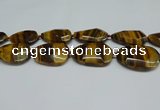 CNG7101 25*35mm - 35*45mm faceted freeform yellow tiger eye beads