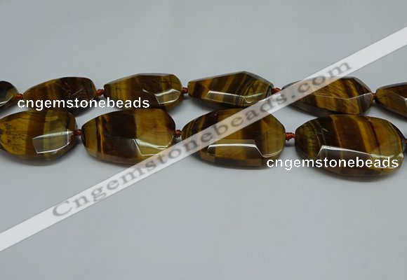 CNG7101 25*35mm - 35*45mm faceted freeform yellow tiger eye beads