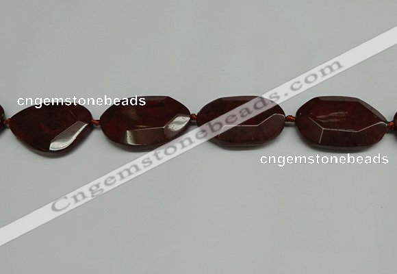 CNG7107 25*35mm - 35*45mm faceted freeform brecciated jasper beads