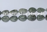 CNG7114 20*25mm - 30*40mm freeform grey green brecciated jasper beads