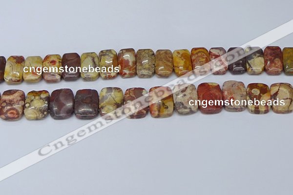 CNG7120 10*18mm freeform double drilled birdeye rhyolite beads