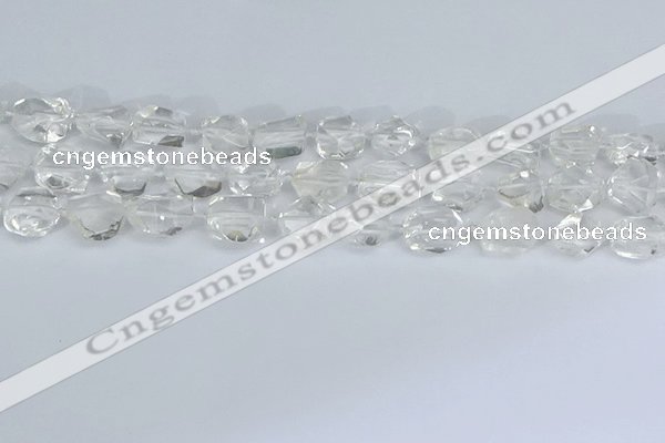 CNG7130 15.5 inches 6*10mm - 10*14mm faceted nuggets white crystal beads