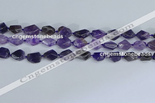 CNG7132 15.5 inches 6*10mm - 10*14mm faceted nuggets amethyst beads