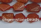 CNG7135 15.5 inches 6*10mm - 10*14mm faceted nuggets glodstone beads