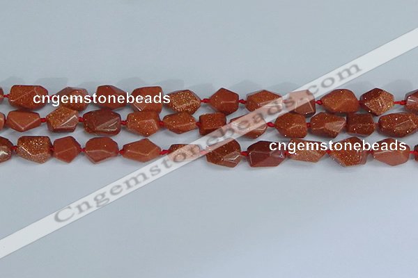 CNG7135 15.5 inches 6*10mm - 10*14mm faceted nuggets glodstone beads