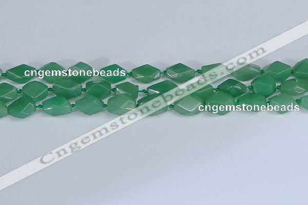 CNG7137 6*10mm - 10*14mm faceted nuggets green aventurine beads