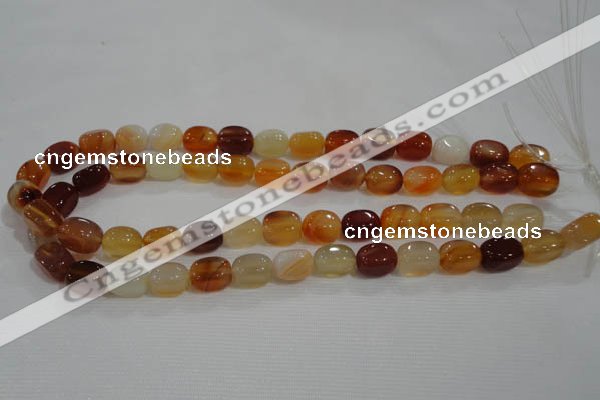 CNG714 15.5 inches 10*14mm nuggets red agate beads wholesale