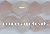 CNG7145 15.5 inches 8*12mm - 13*18mm faceted nuggets rose quartz beads