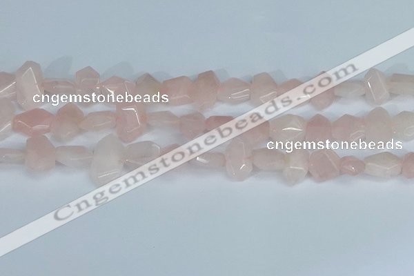 CNG7145 15.5 inches 8*12mm - 13*18mm faceted nuggets rose quartz beads