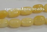 CNG716 15.5 inches 10*14mm nuggets rice yellow jade beads wholesale