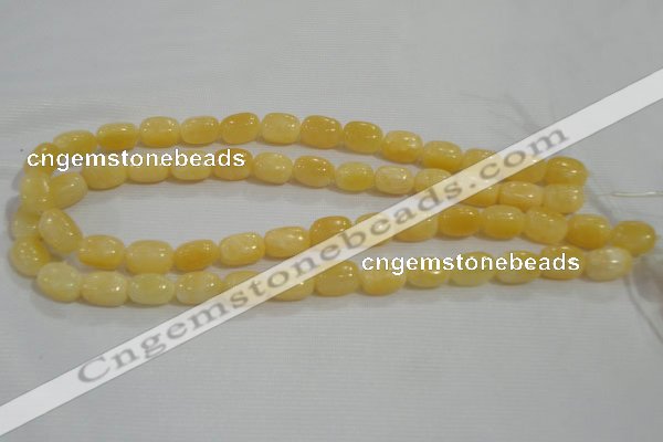 CNG716 15.5 inches 10*14mm nuggets rice yellow jade beads wholesale