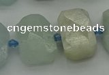 CNG7202 15.5 inches 13*18mm - 15*20mm faceted freeform aquamarine beads