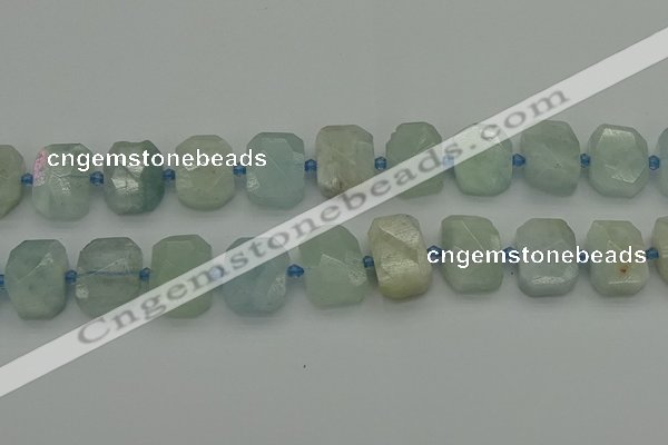 CNG7202 15.5 inches 13*18mm - 15*20mm faceted freeform aquamarine beads