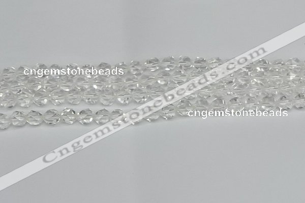 CNG7210 15.5 inches 6mm faceted nuggets white crystal beads