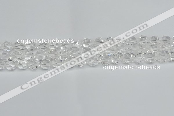 CNG7211 15.5 inches 8mm faceted nuggets white crystal beads