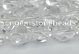 CNG7212 15.5 inches 10mm faceted nuggets white crystal beads