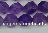 CNG7223 15.5 inches 12mm faceted nuggets amethyst gemstone beads